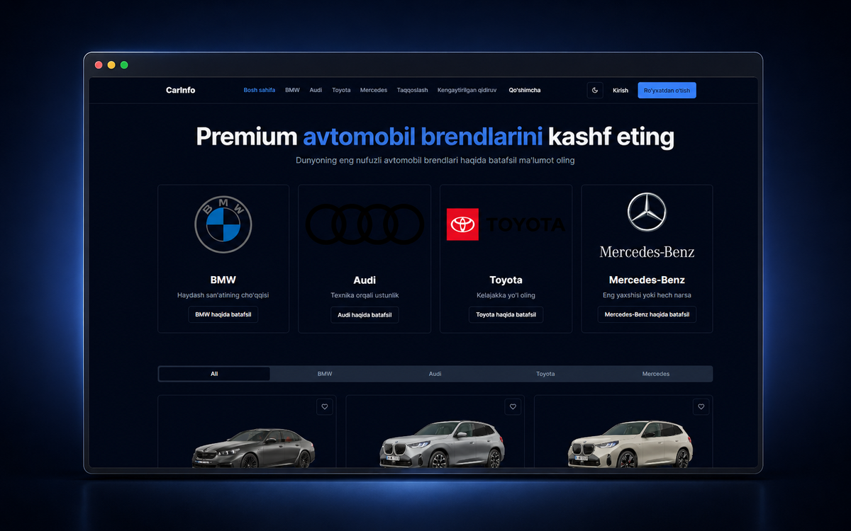CarInfo project interface